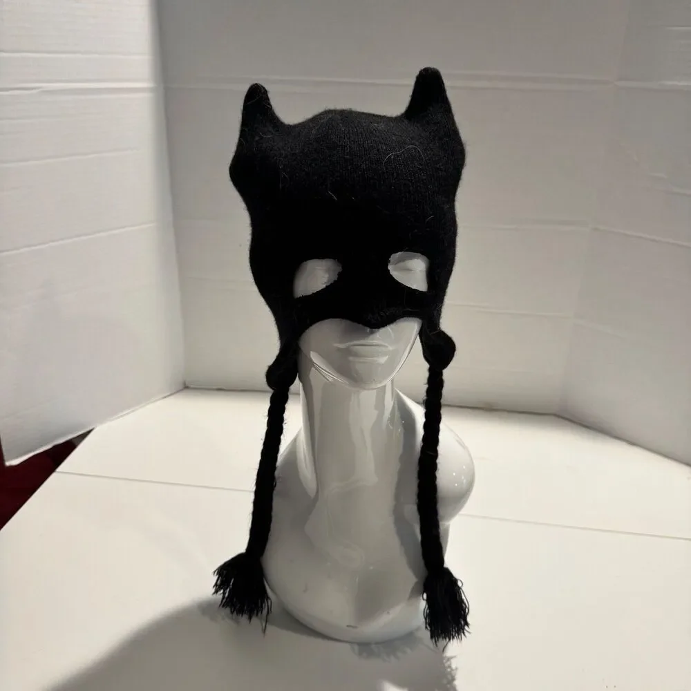 Batman Ski Knit Cap Dc Comics Black with cut out eyes One Size Beanie